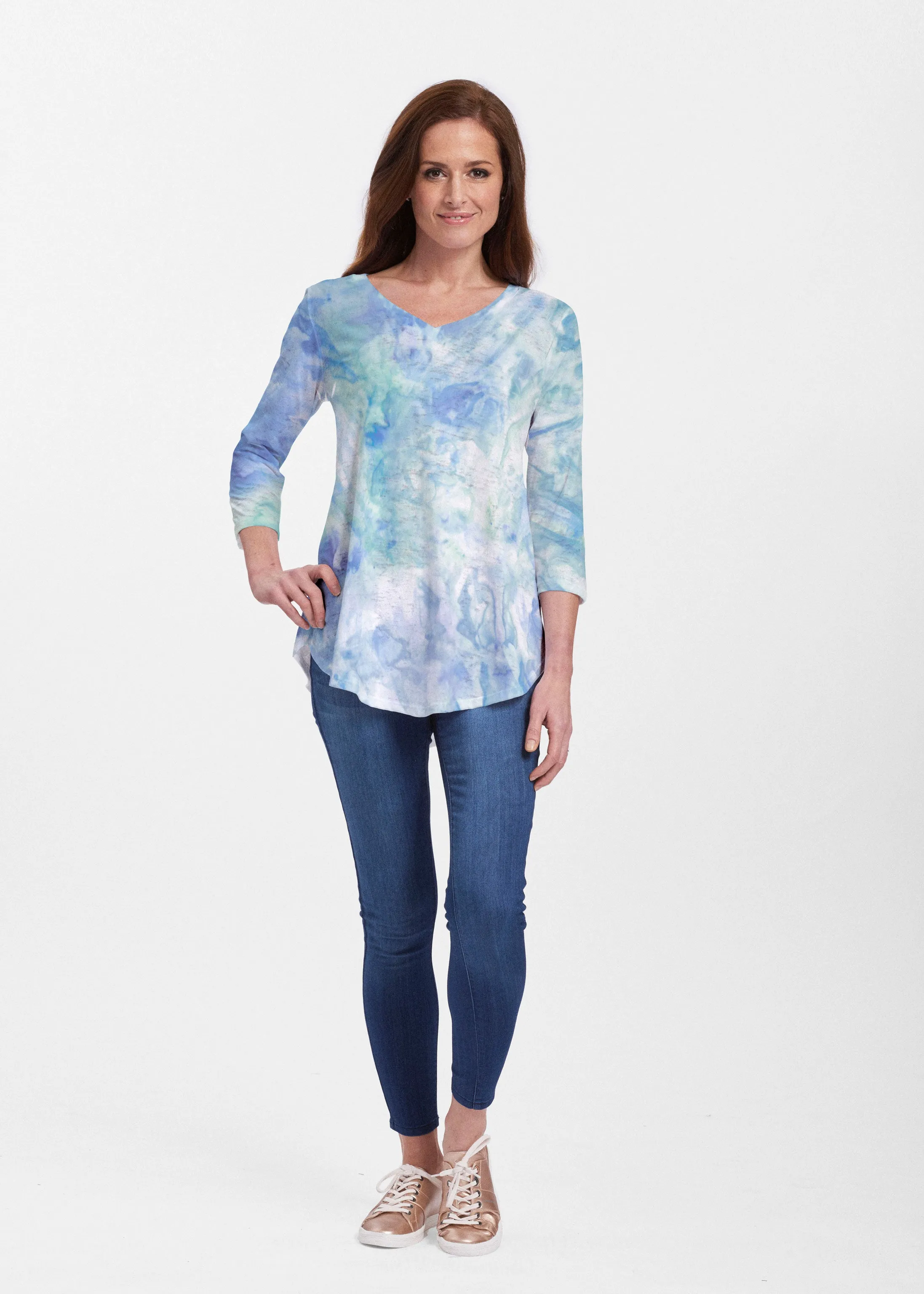Francesca (16249) ~ V-neck Flowy Tunic