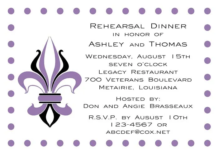 FRENCH FLEUR DE LIS CUSTOM INVITATION