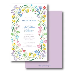 French Flower Invitation - Portrait