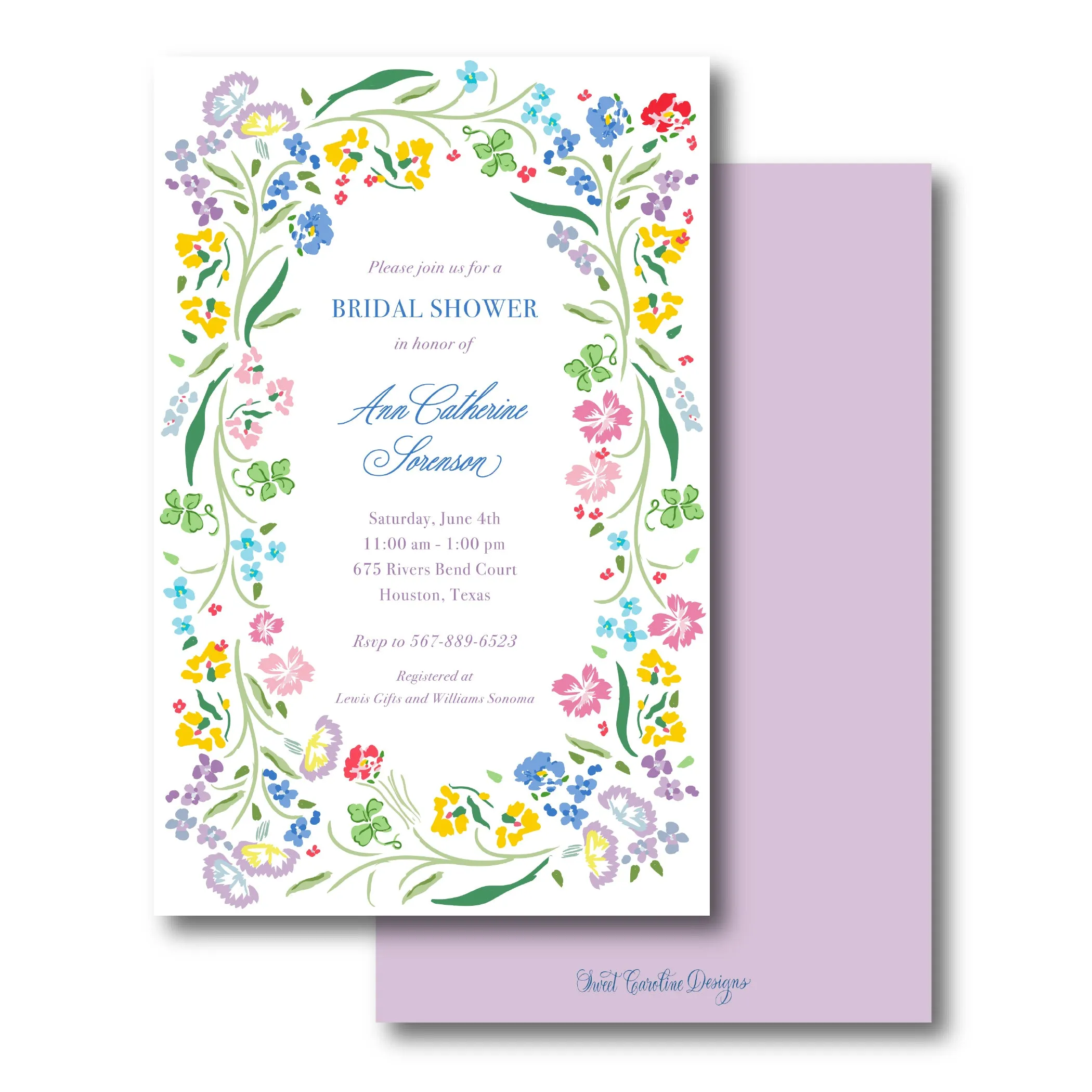 French Flower Invitation - Portrait