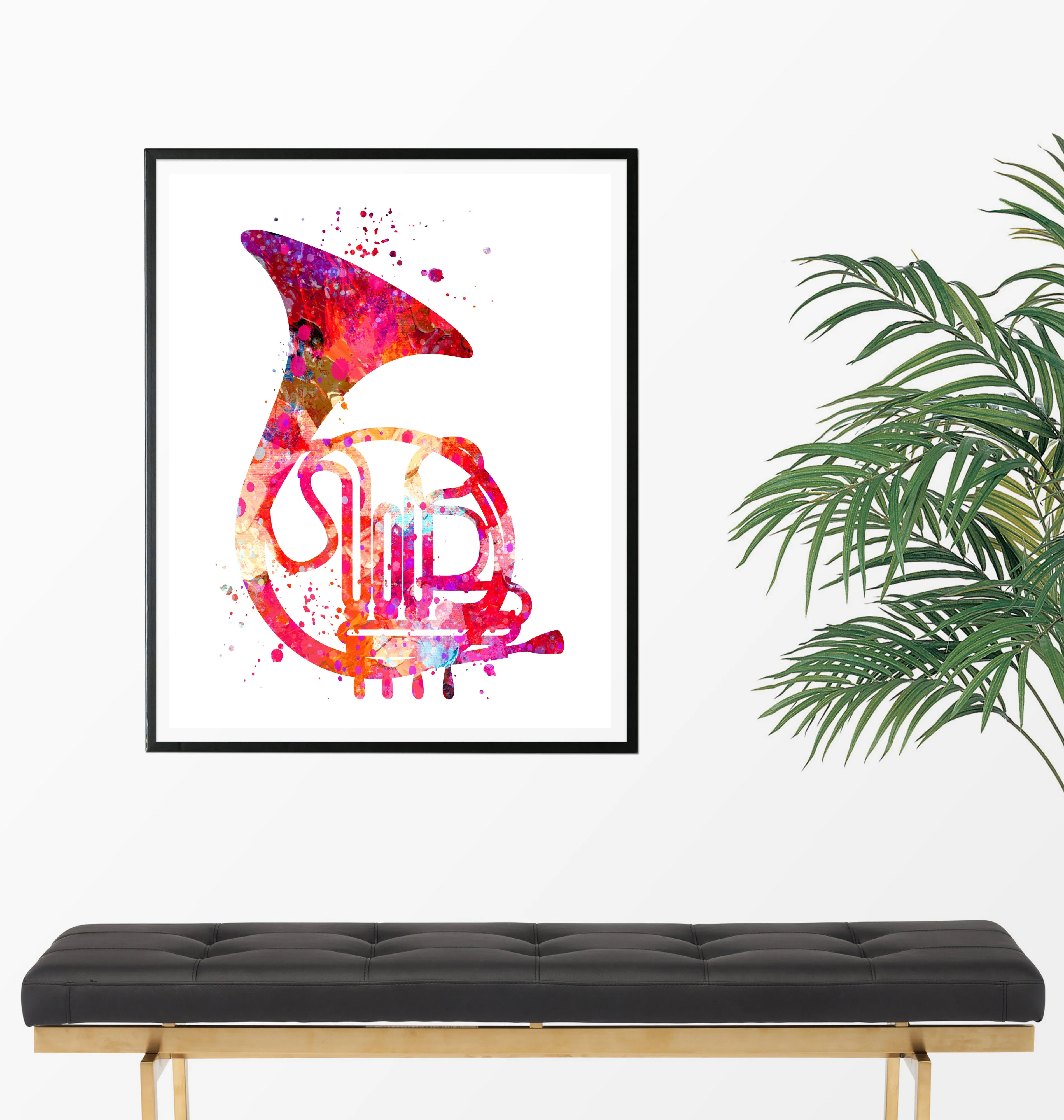 French Horn Art Print - Unframed