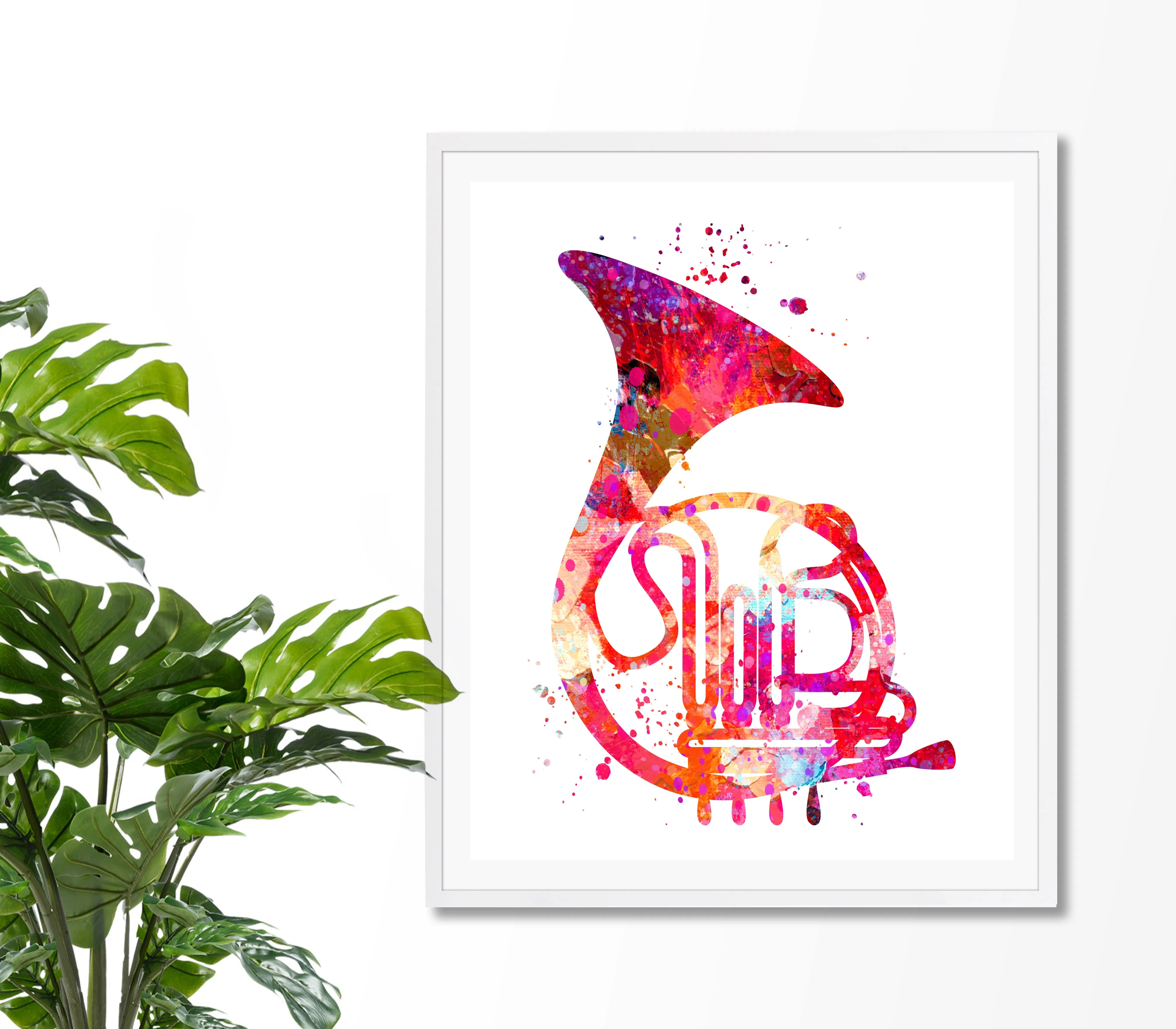 French Horn Art Print - Unframed