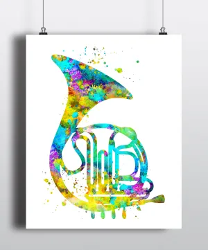 French Horn Art Print - Unframed