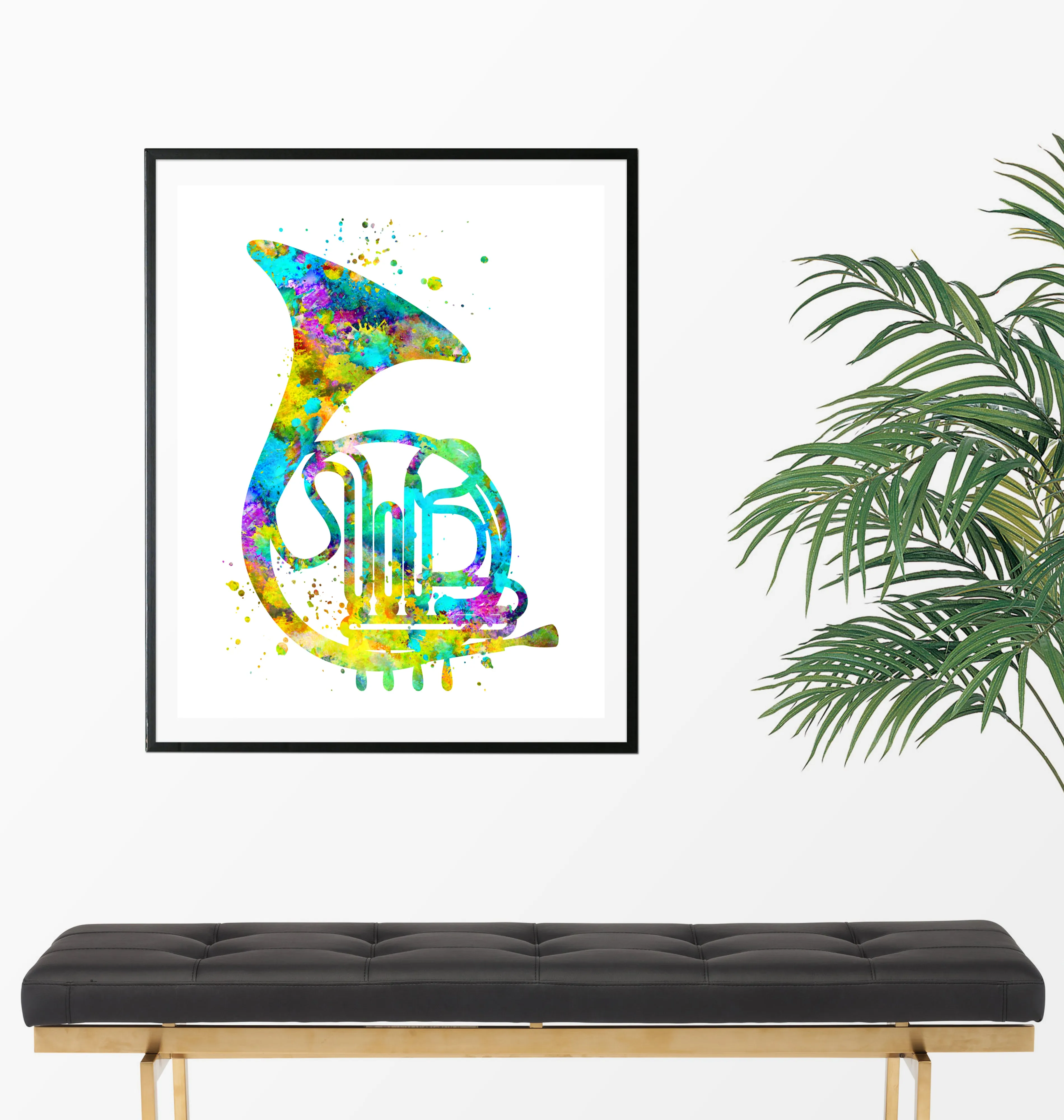 French Horn Art Print - Unframed