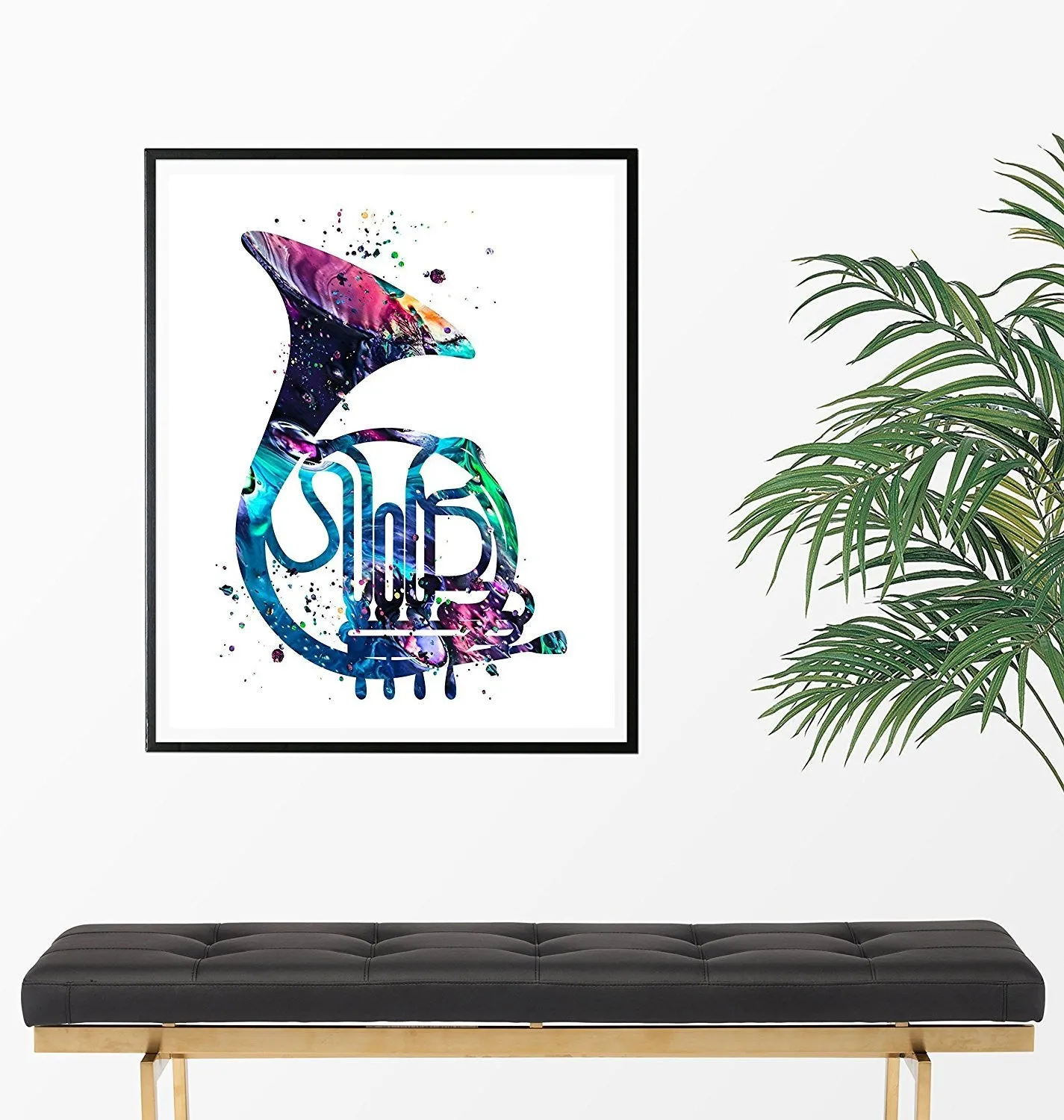French Horn Art Print -Unframed