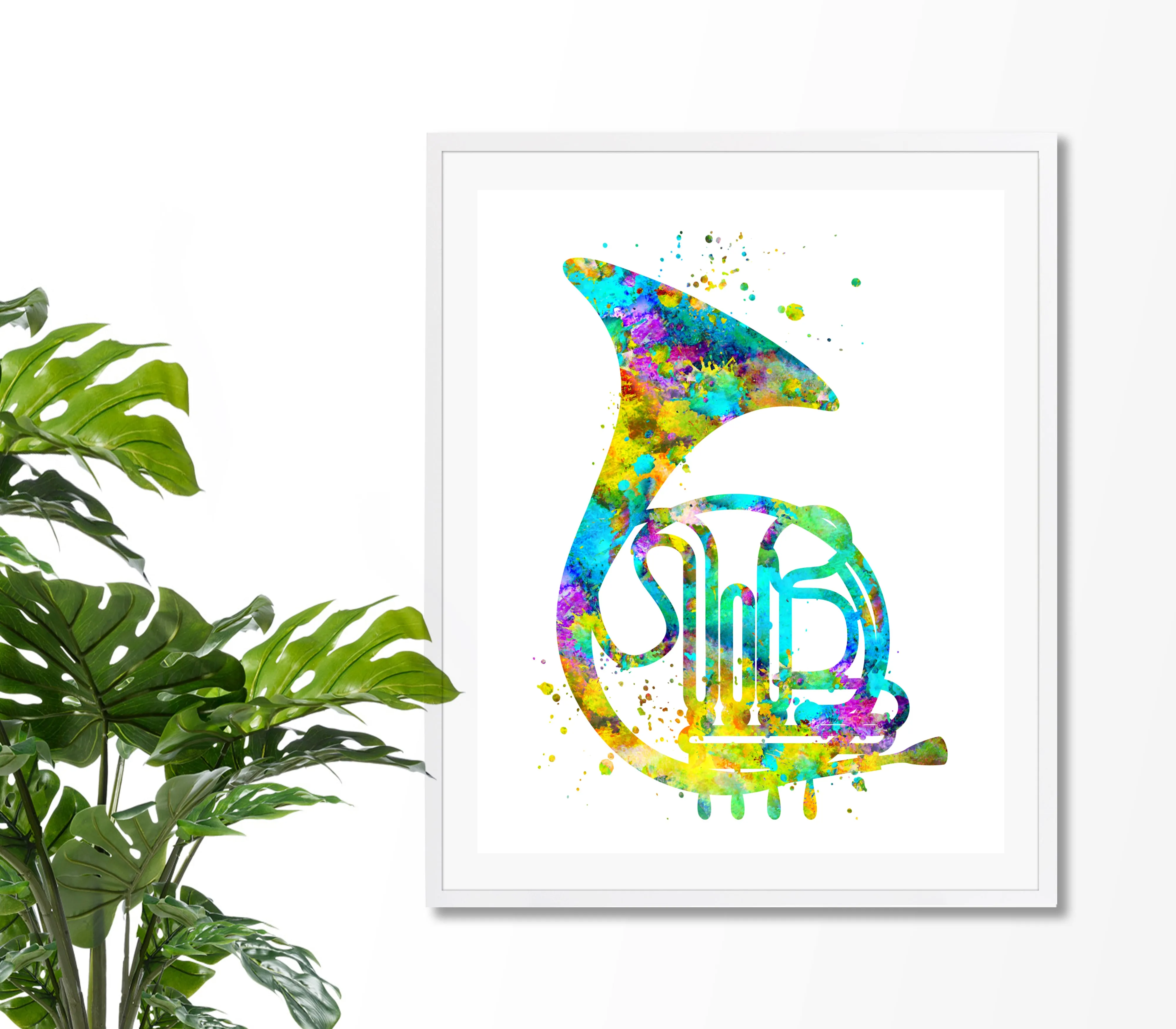 French Horn Art Print - Unframed