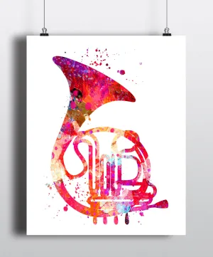 French Horn Art Print - Unframed