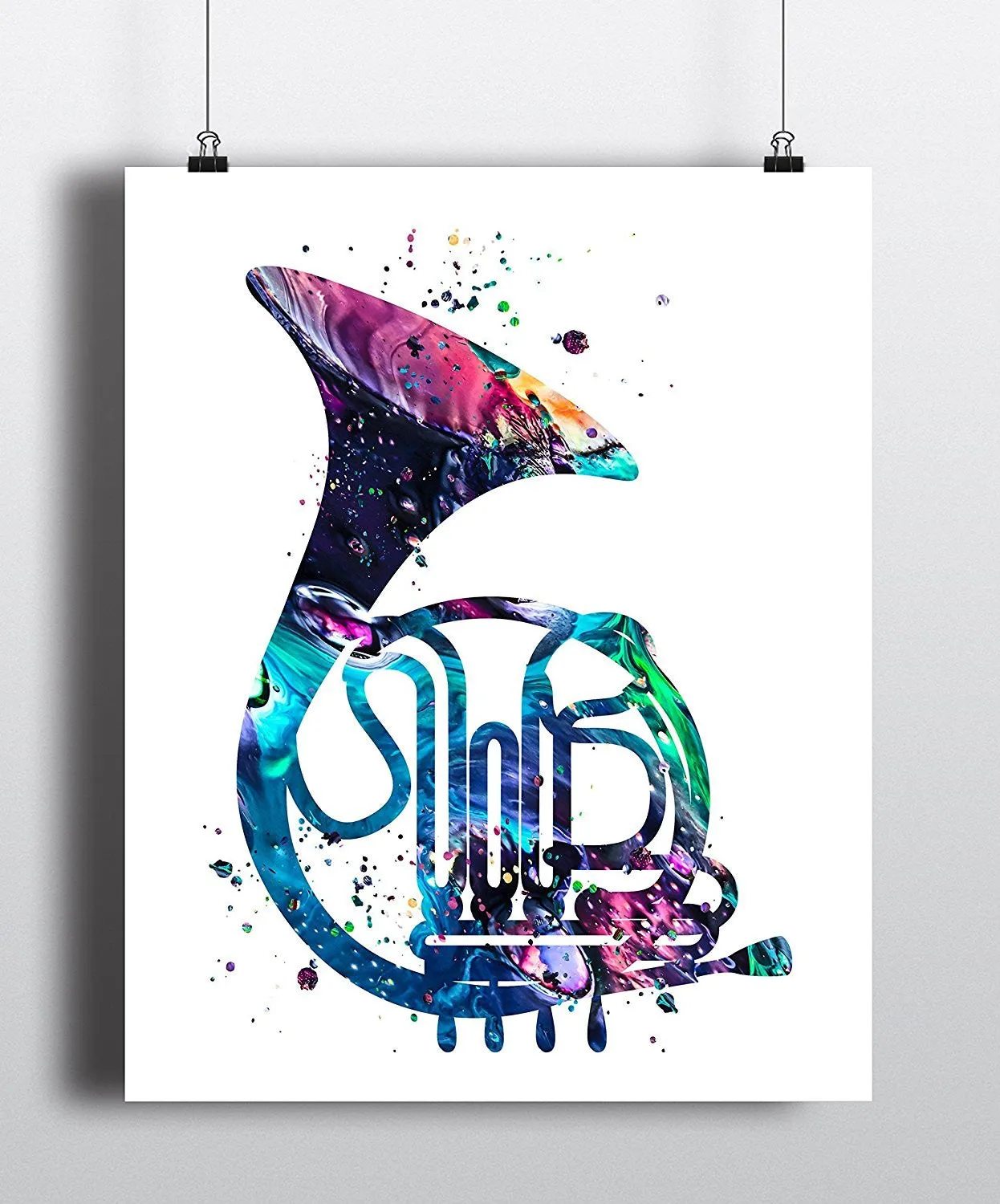 French Horn Art Print -Unframed