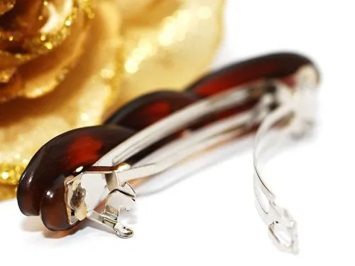 French Mini Twist Barrette Tortoise Shell - Pair