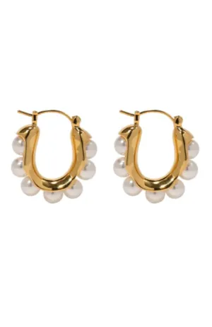French Pearl Hoops