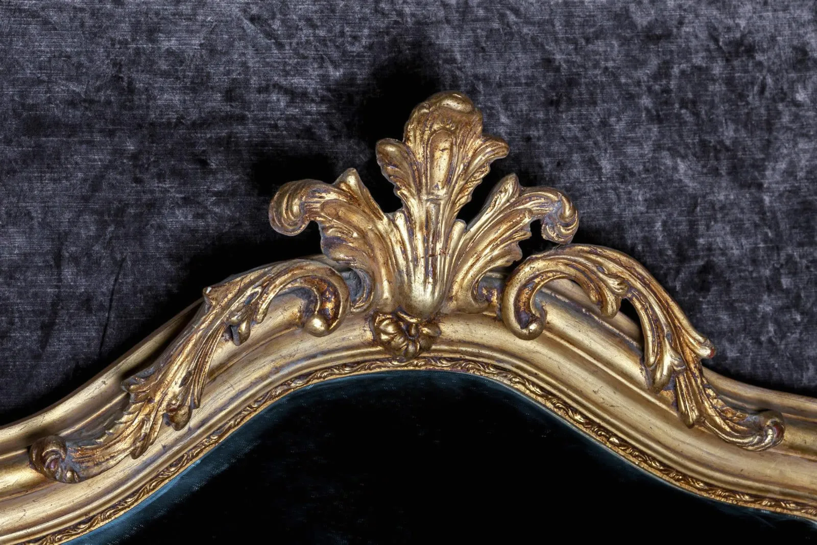 French Renard Hand-Carved Beveled Mirror in Hand Gilt Frame