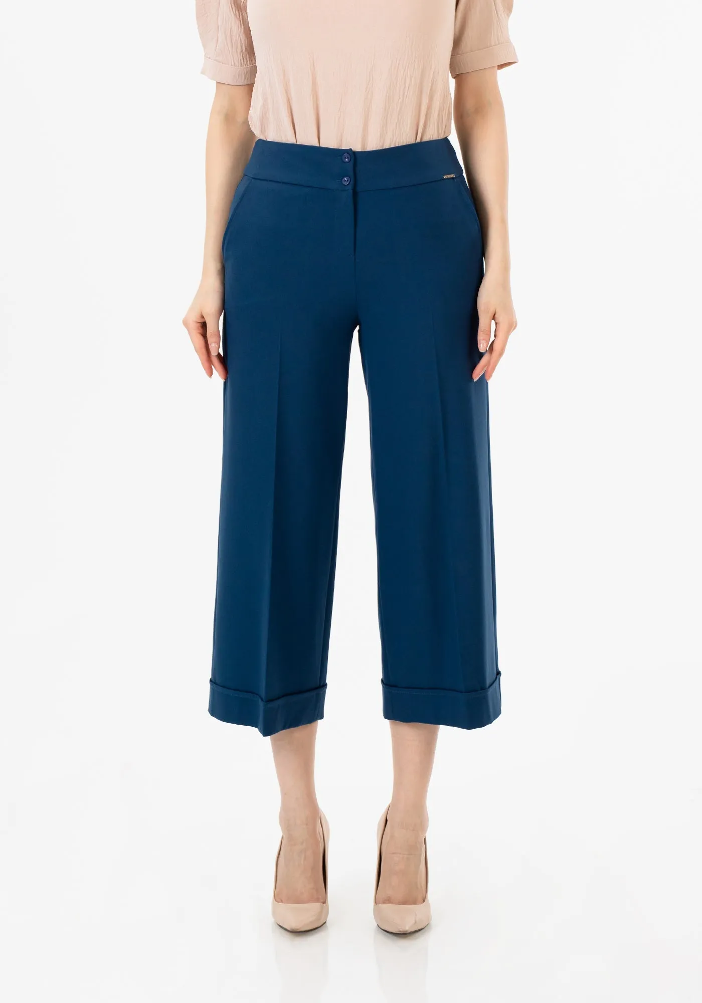 G-Line Indigo Wide Leg Cropped Pants