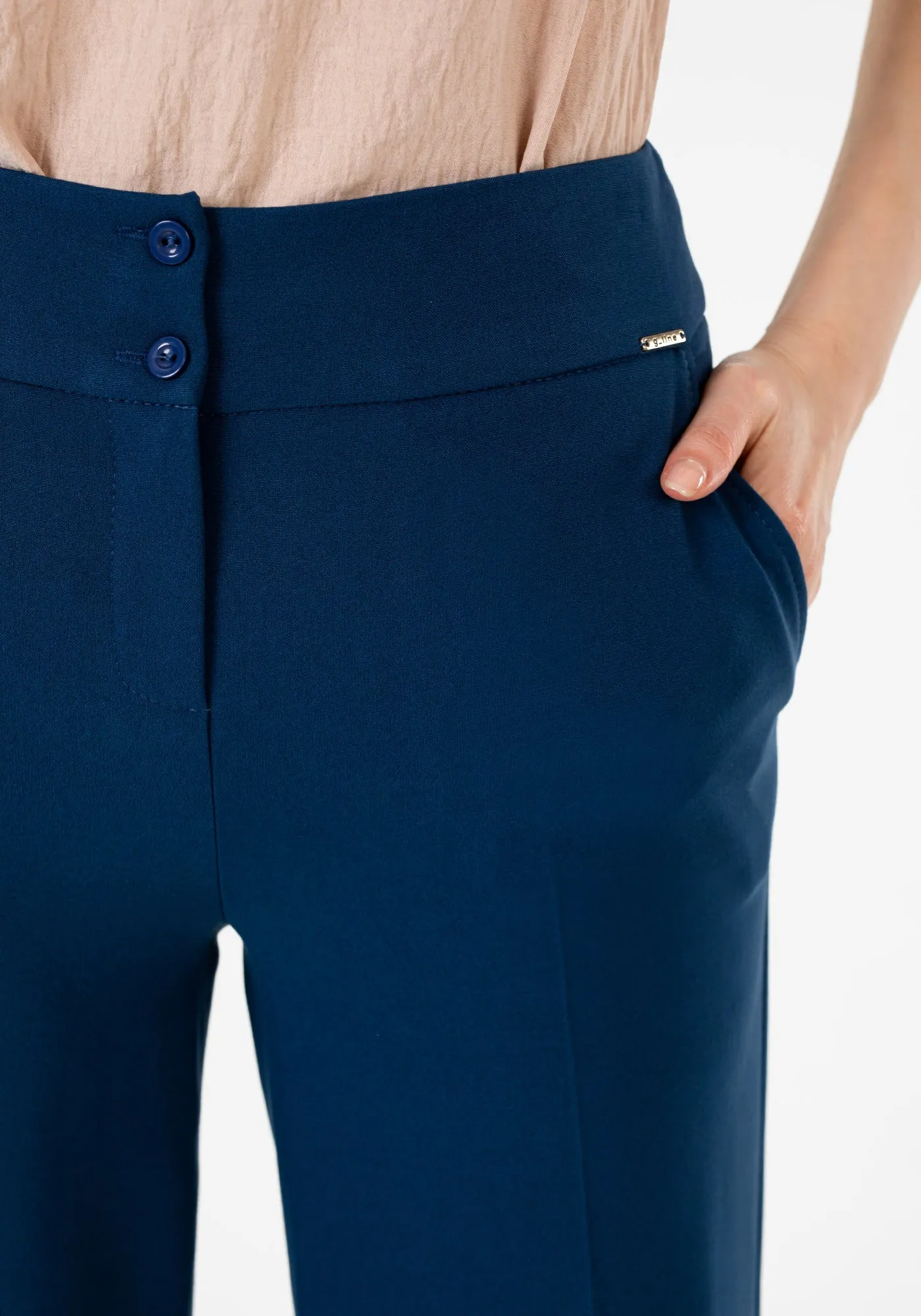 G-Line Indigo Wide Leg Cropped Pants