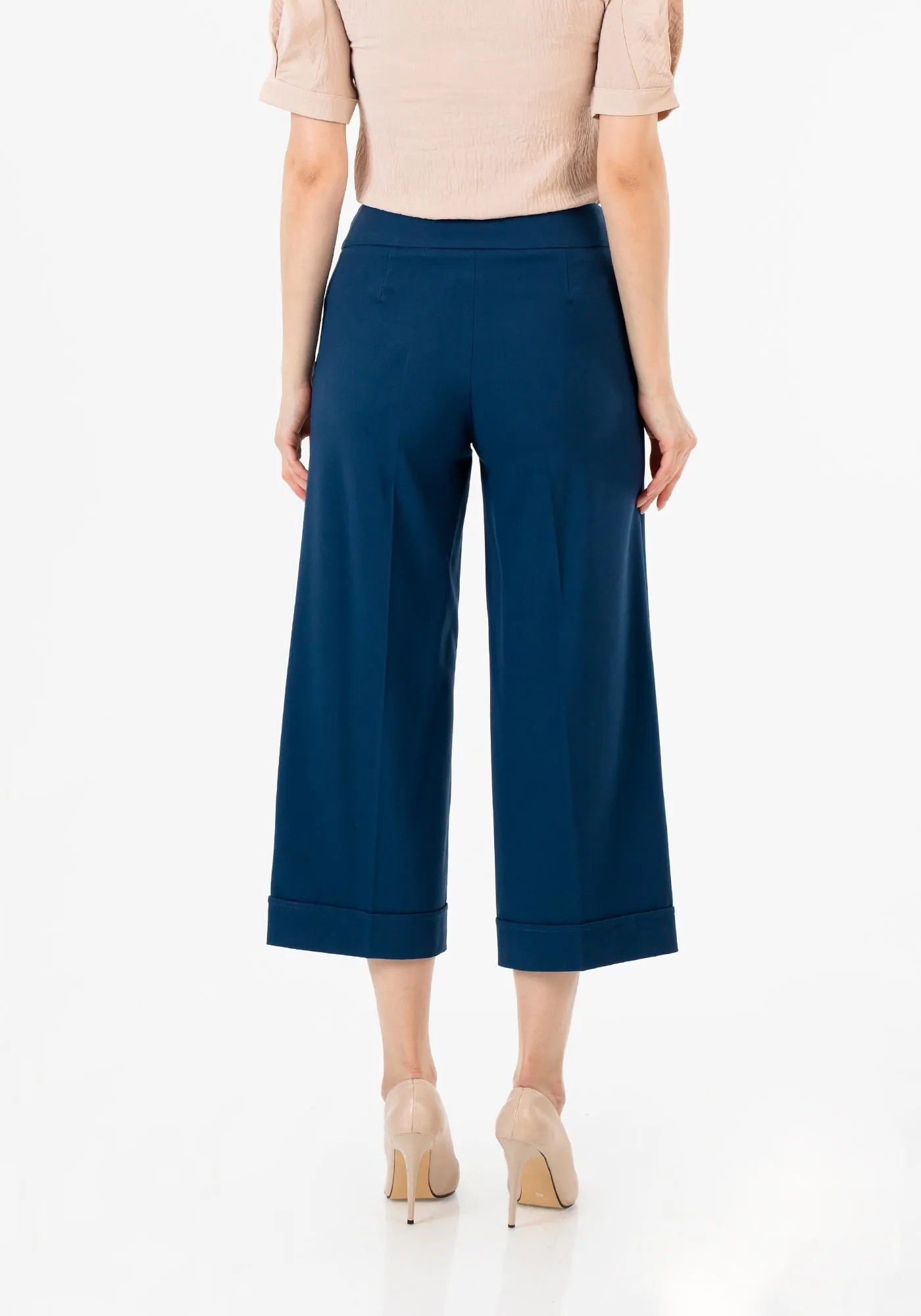 G-Line Indigo Wide Leg Cropped Pants