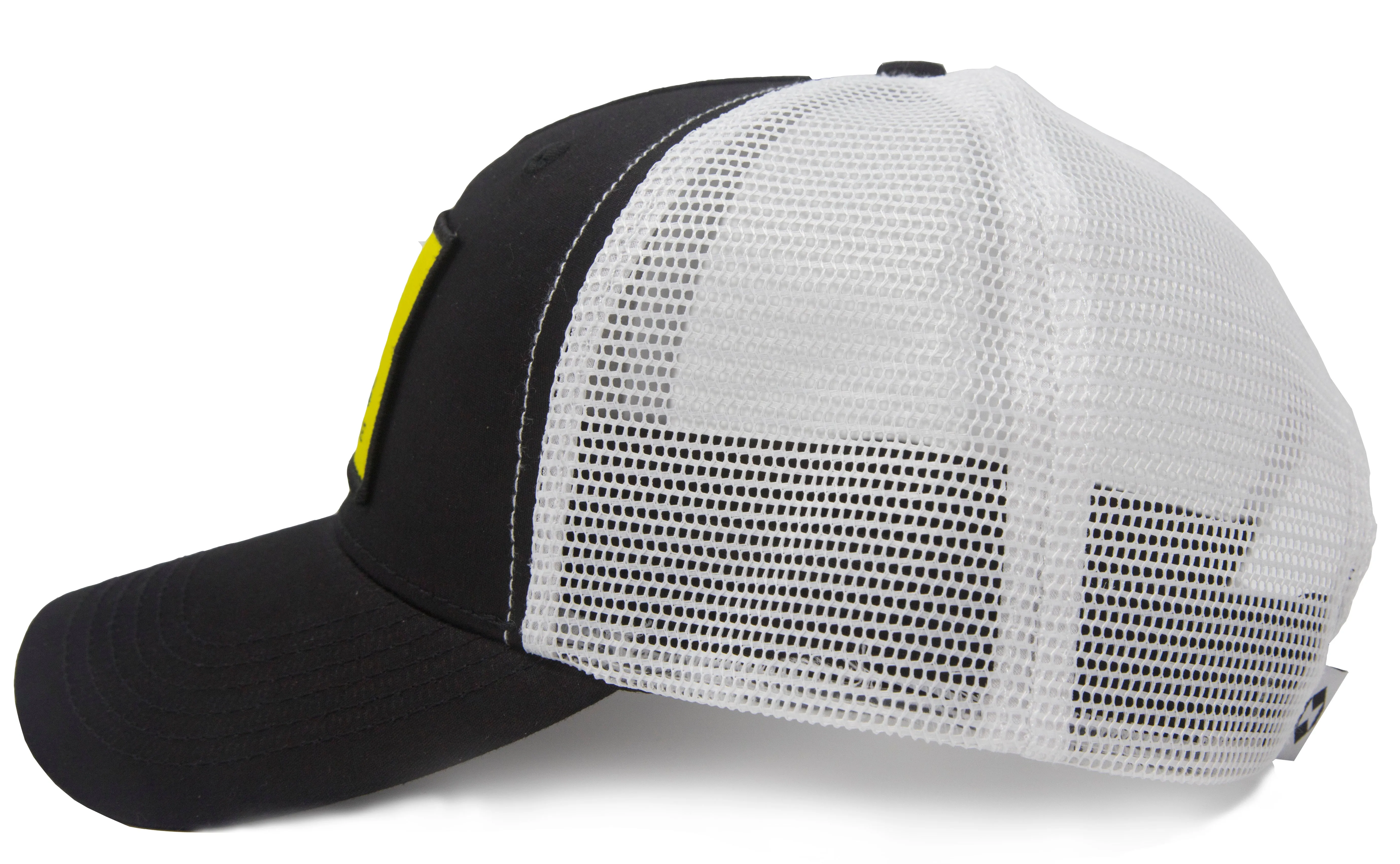 Gadsden Flag  Flag Trucker Baseball Snapback Hat (Black White) - International Tie