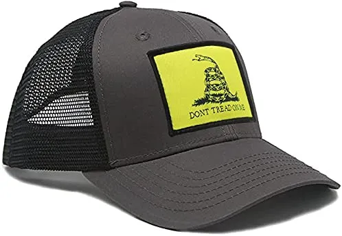 Gadsden Flag Trucker Baseball Snapback Hat (Black) - International Tie
