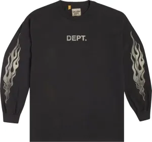 Gallery Dept. "Flames" L/S Tee Black