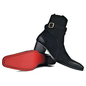 Genuine Cow Leather Suede high heel Men Boots high top Zipper fashion British style fashion men's Chelsea Boots  Hot Sales