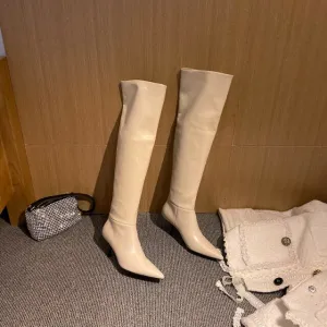 Genuine Leather Knee-High Boots