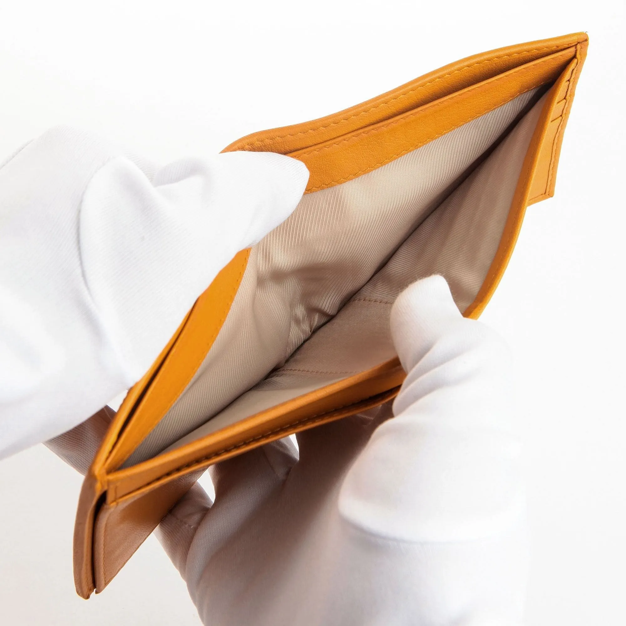 Genuine Row Orange Stingray Skin Leather Wallet