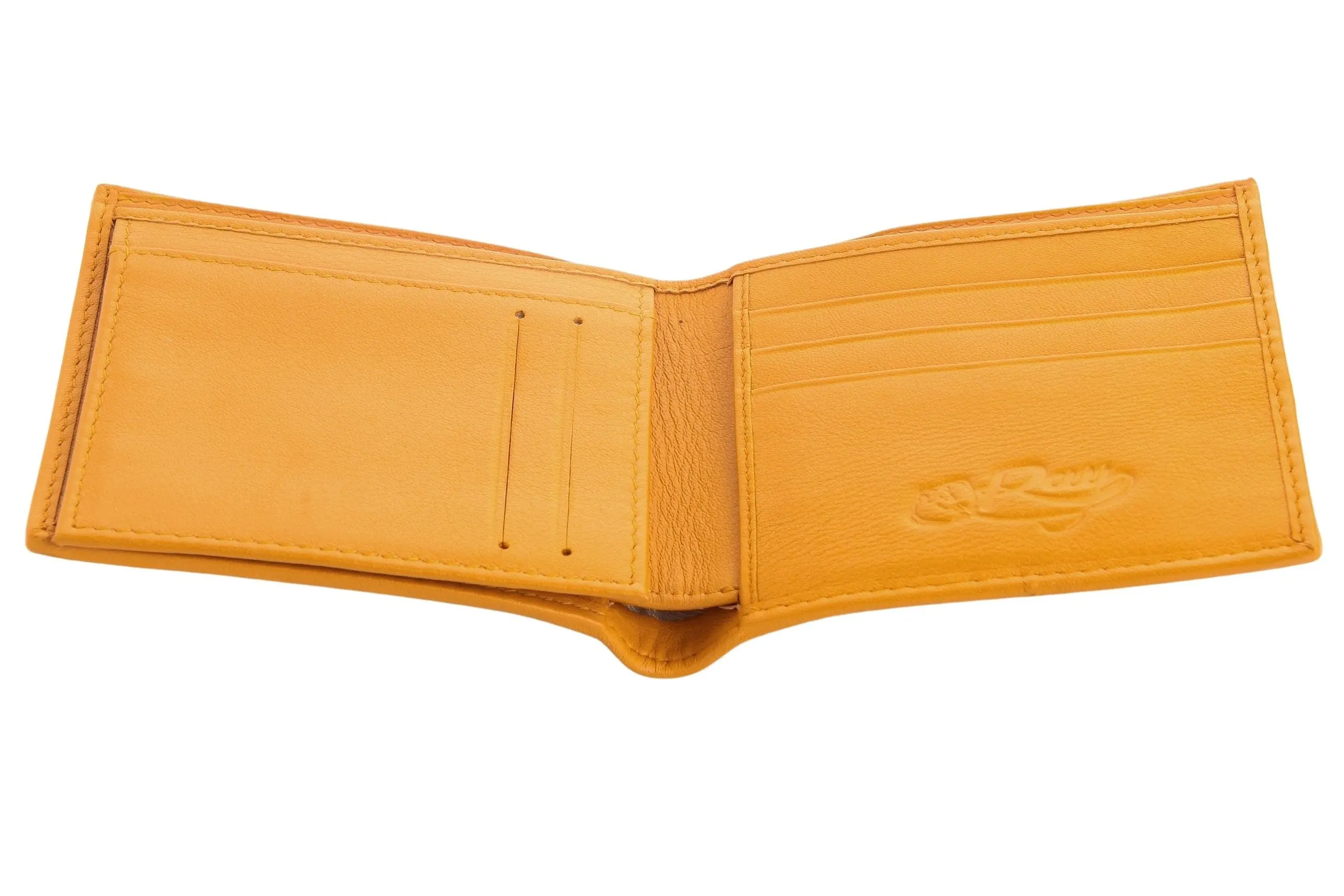 Genuine Row Orange Stingray Skin Leather Wallet
