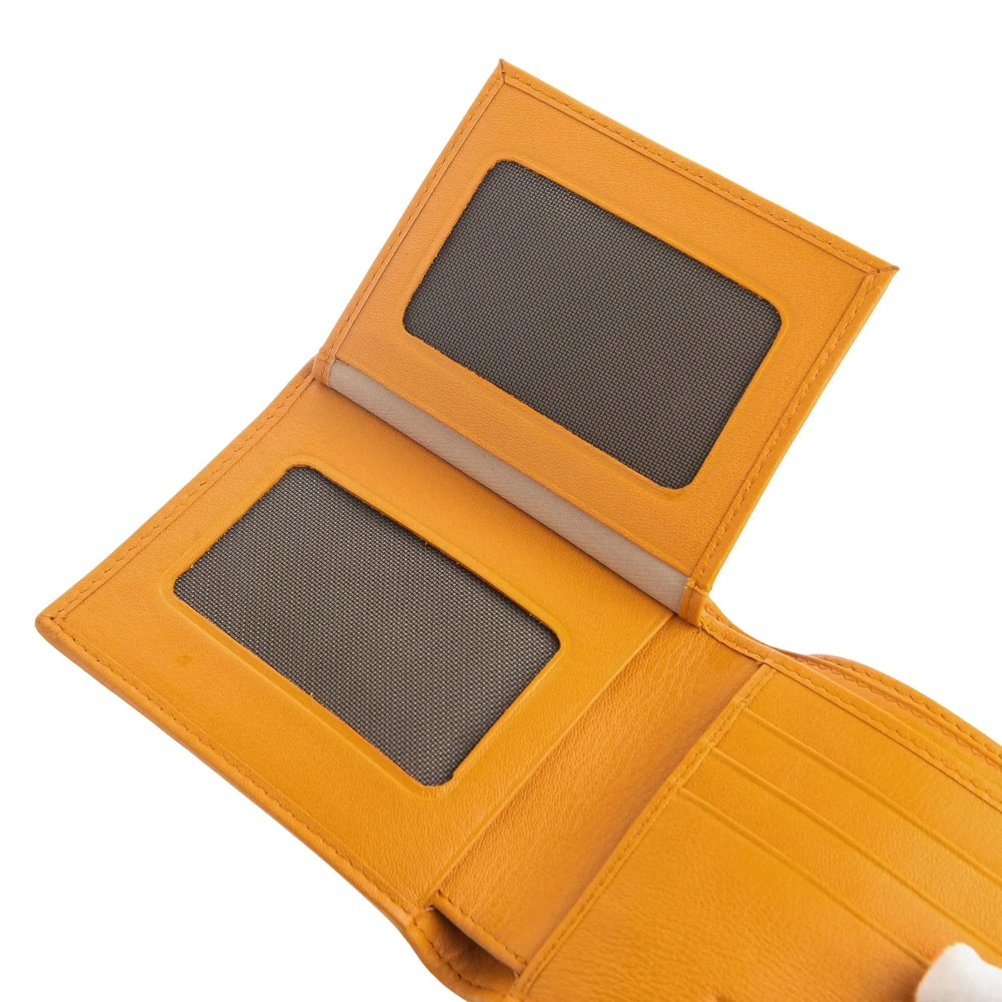 Genuine Row Orange Stingray Skin Leather Wallet