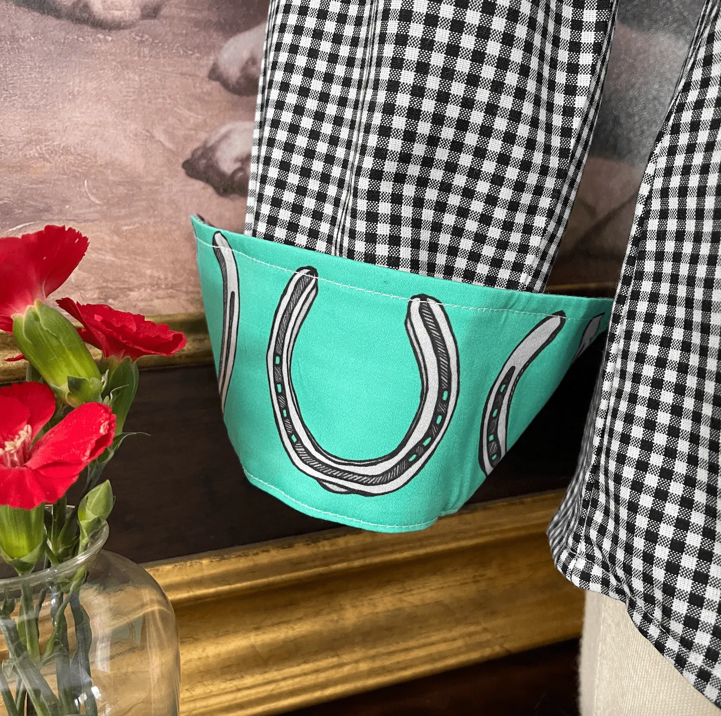 GIDDY UP ON BLACK GINGHAM