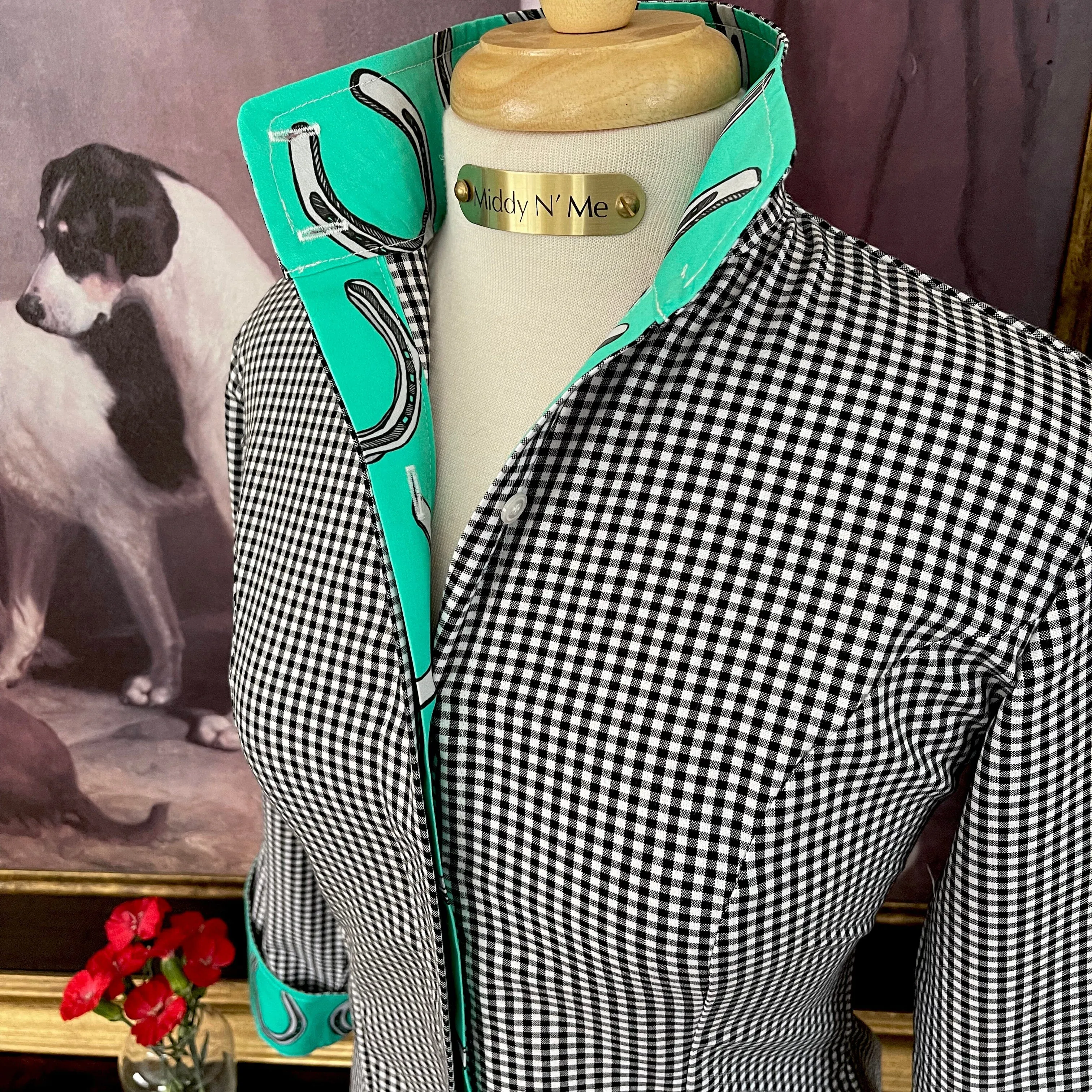 GIDDY UP ON BLACK GINGHAM