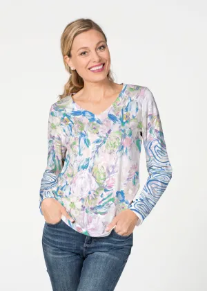 GiGi (17251) ~ French Terry V-neck Top