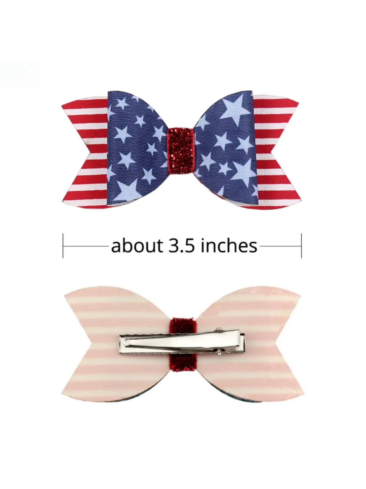 Girls American Flag Bow Hair Clip