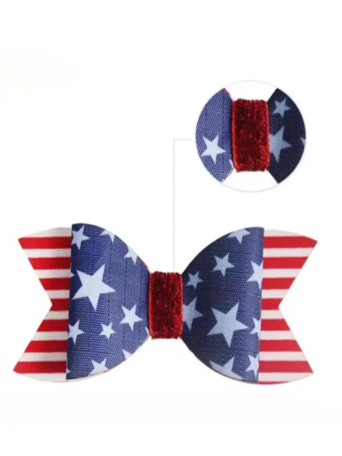 Girls American Flag Bow Hair Clip