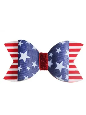 Girls American Flag Bow Hair Clip