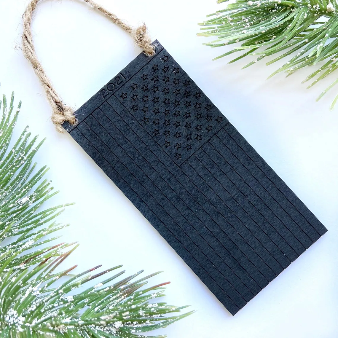 Give No Quarters - American Flag Christmas Ornament
