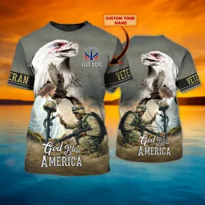 God Bless American Veteran - Personalized Name 3D Full print - ATM2K