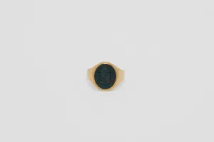 Gold Bloodstone Signet Ring