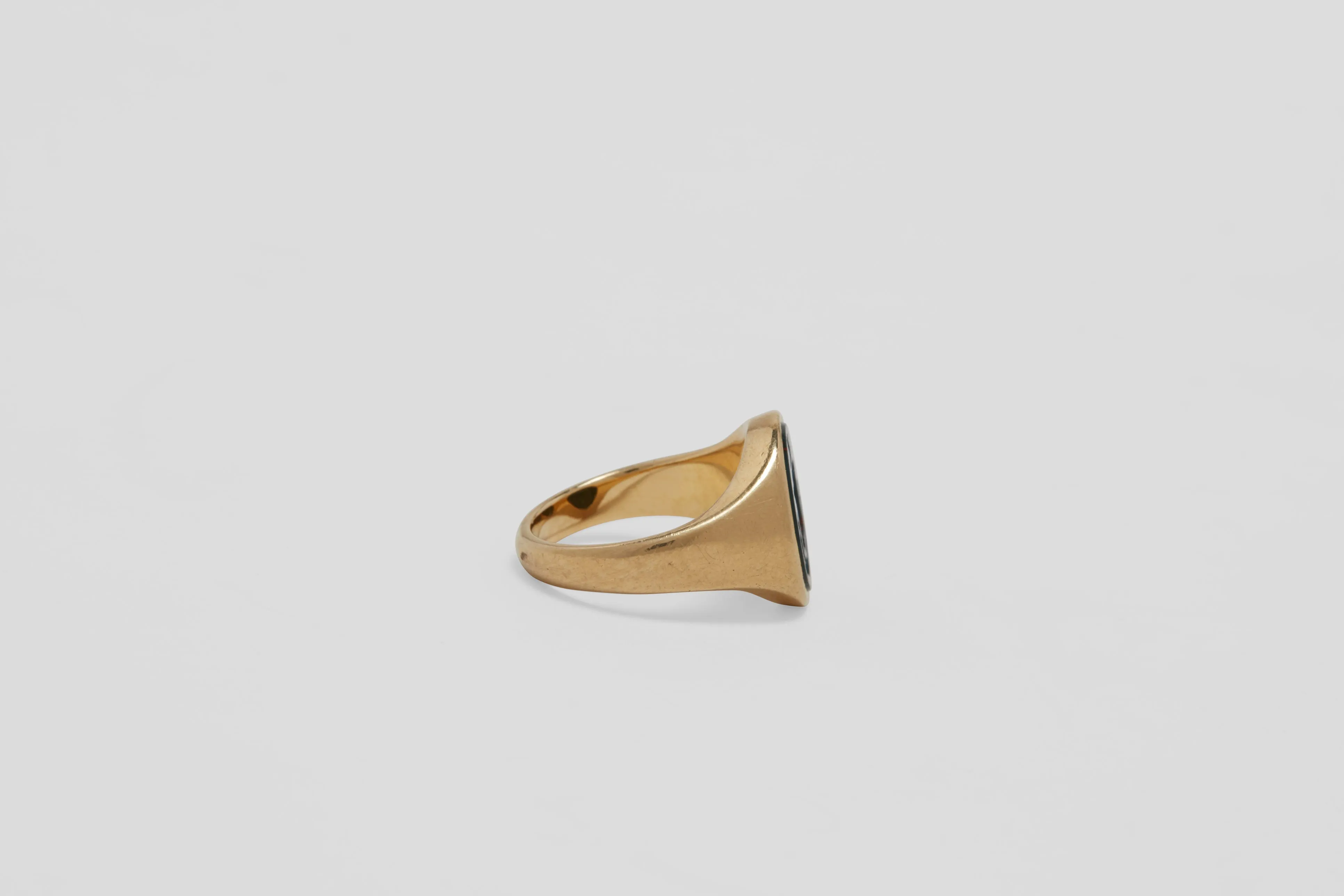 Gold Bloodstone Signet Ring