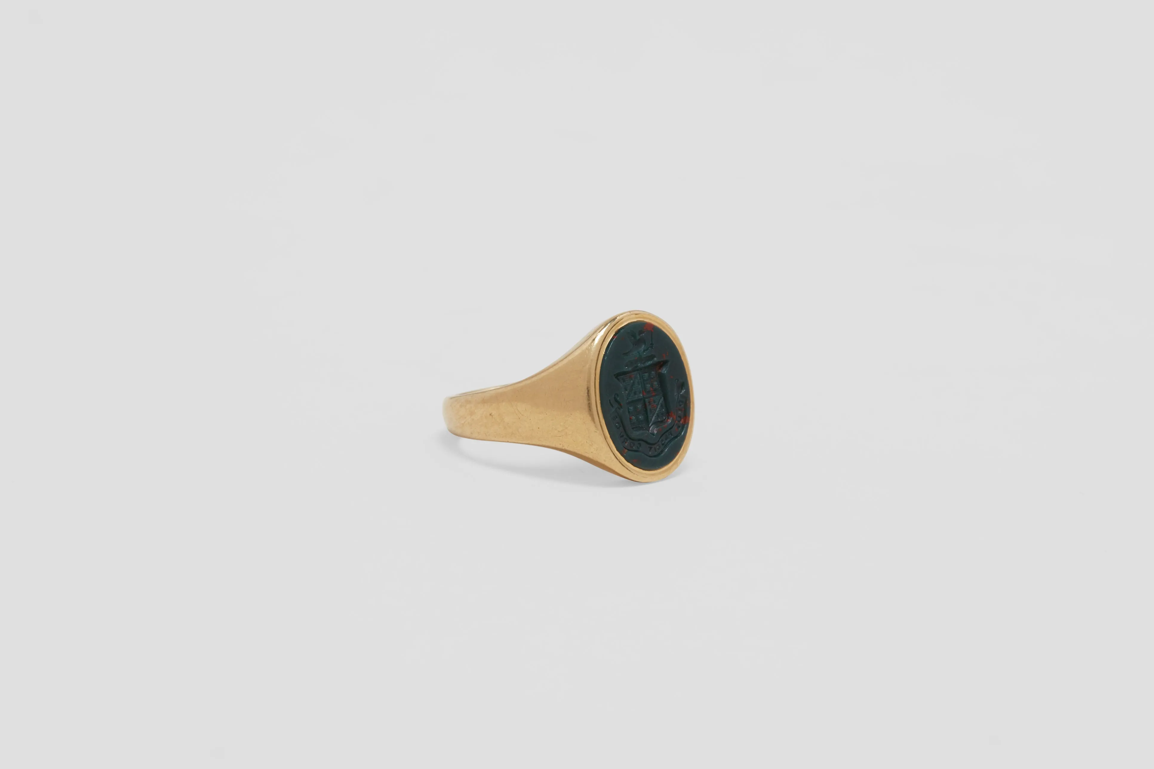 Gold Bloodstone Signet Ring