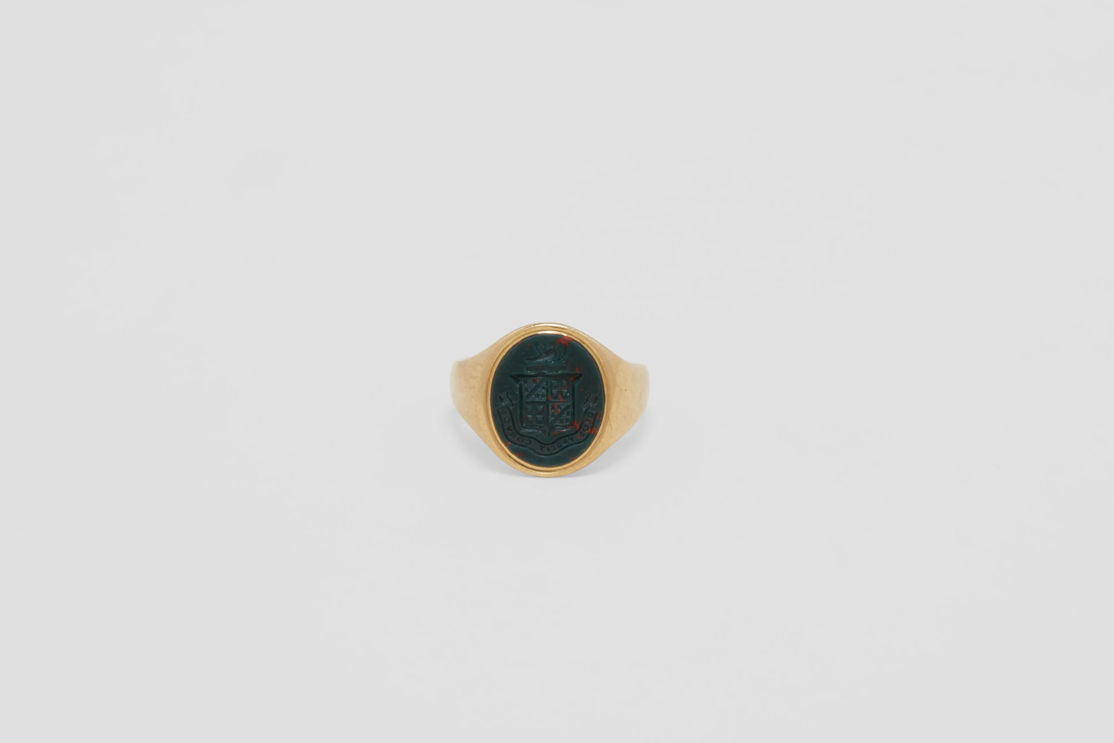 Gold Bloodstone Signet Ring