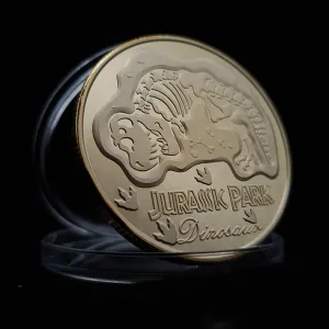 Gold Plated Jurassic Park Dinosaur Commemorative Coin Gold Plated Coins Collection Birthday Christmas Business Gifts