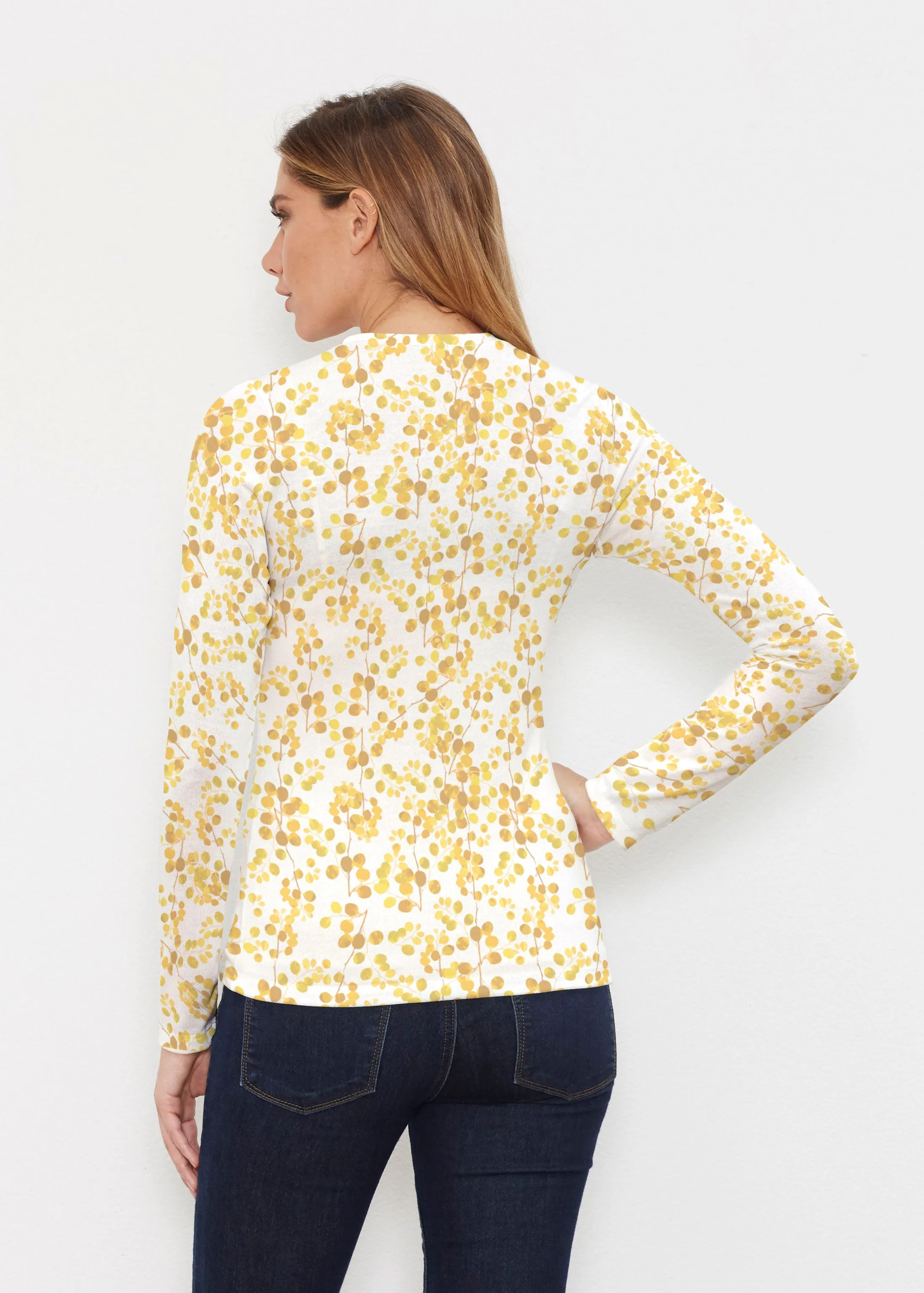 Golden Pome (7846) ~ Butterknit Long Sleeve V-Neck Top