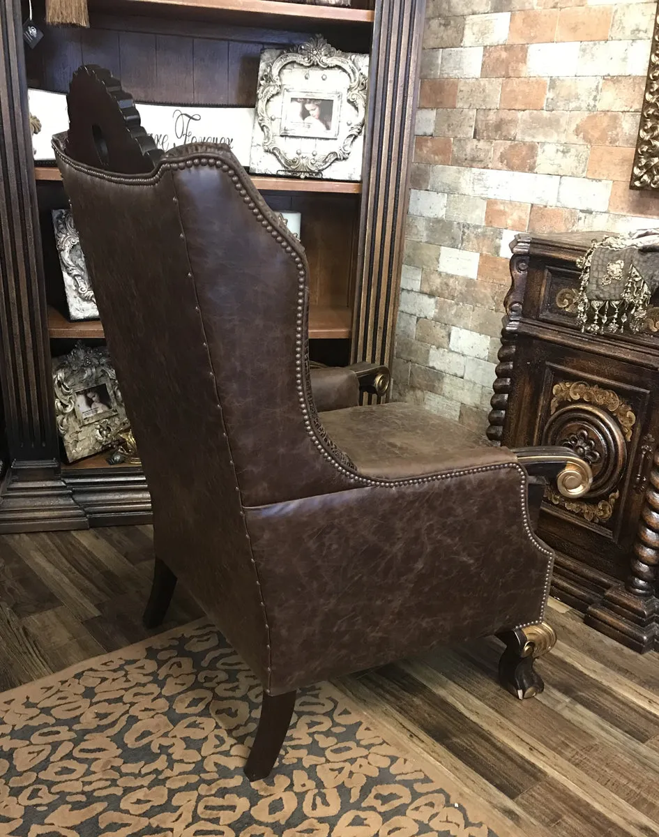 Grandeur Large Leather and Faux Croc Chair