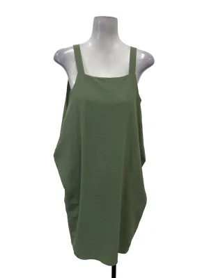 Grass Green Cami Straight Neck Dress OSN