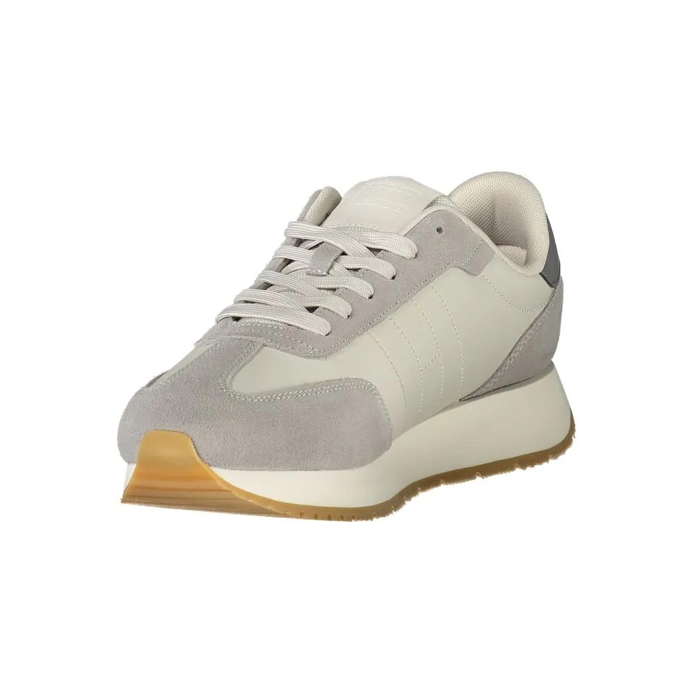 Gray Leather Mens Sneaker