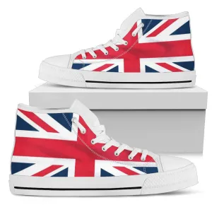Great Britain Flag High Top Sneaker Custom Shoes with White Soles