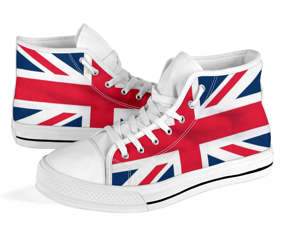 Great Britain Flag High Top Sneaker Custom Shoes with White Soles