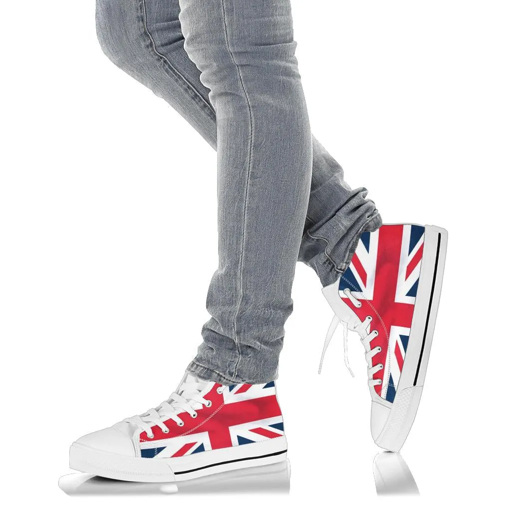 Great Britain Flag High Top Sneaker Custom Shoes with White Soles