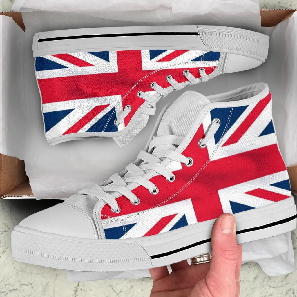 Great Britain Flag High Top Sneaker Custom Shoes with White Soles