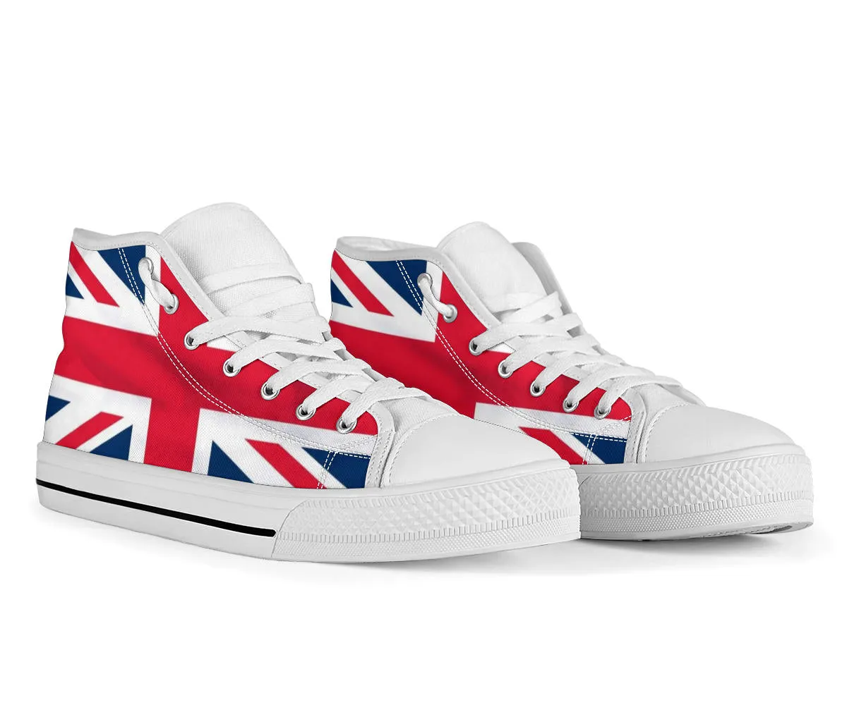 Great Britain Flag High Top Sneaker Custom Shoes with White Soles