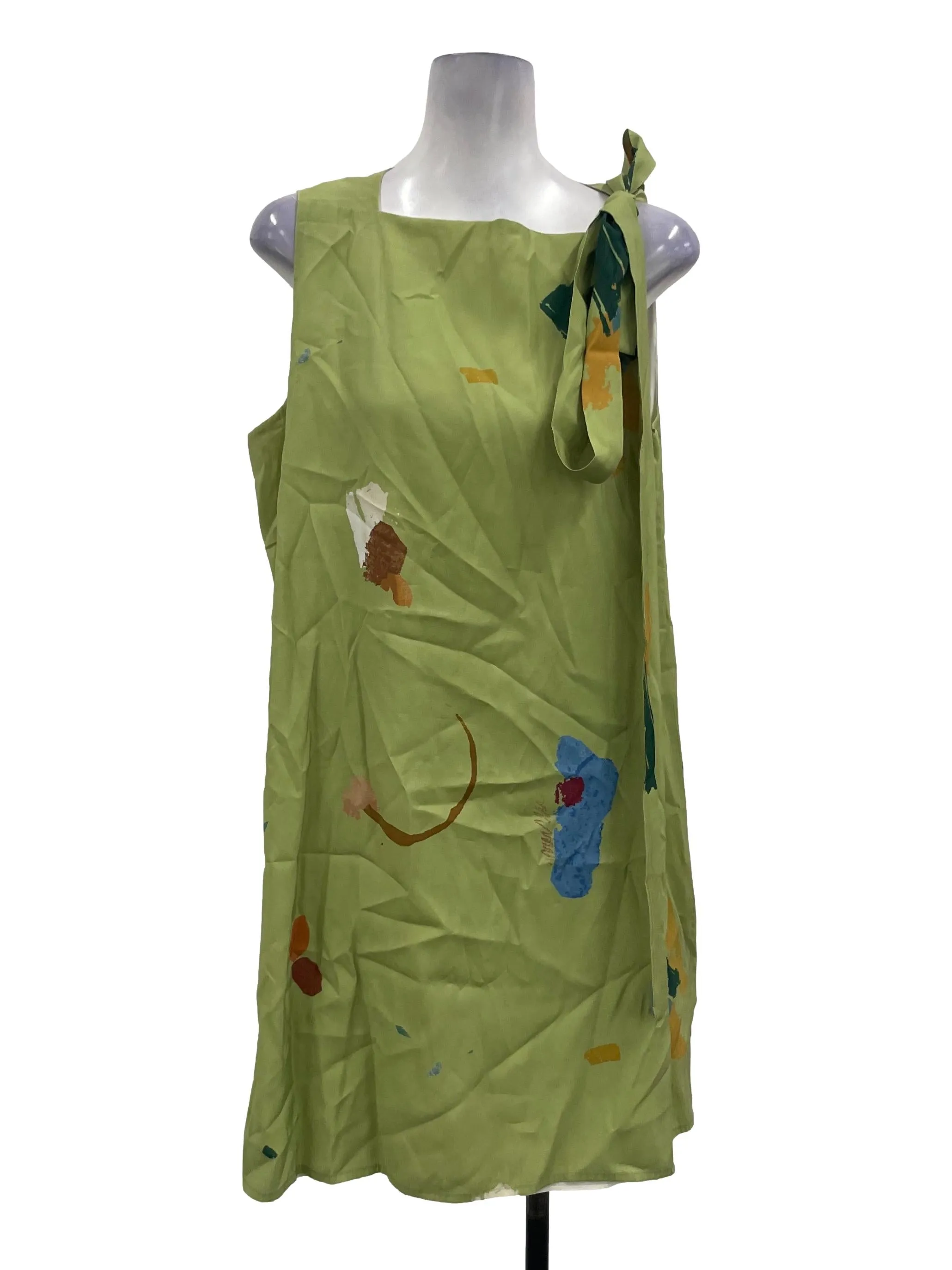 Green Botany Ribbon Spag Dress OSN