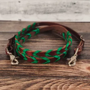 Green Laced Barrel Reins